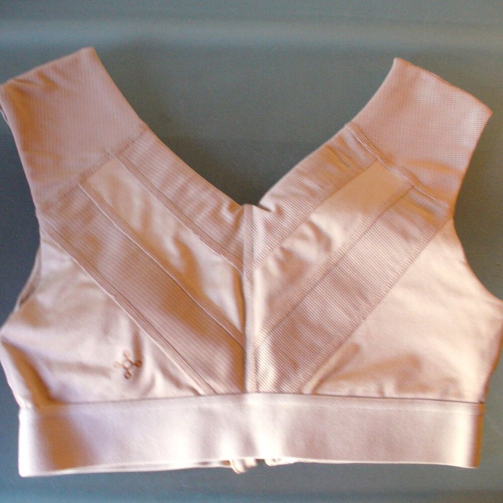 Tommie Copper Shouldr Support Comfort Bra W/ Front Zipper Nude Size Small